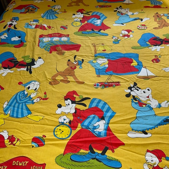Disney Character Vintage Curtain Wamsutta Bed Sheet Fabric | Bedtime Character - Picture 2 of 6
